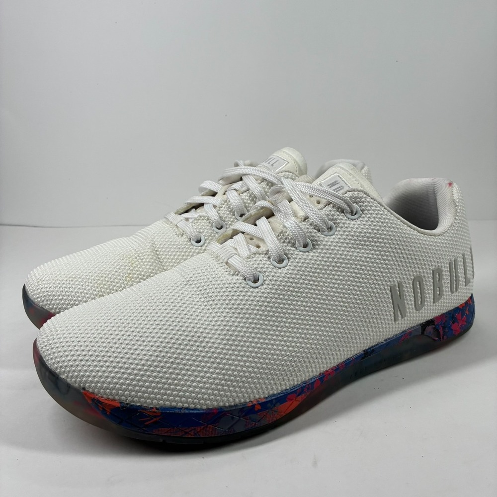 NOBULL Outwork Trainer Men's 12.5 Women's 14 White Floral CrossFit Training Shoe